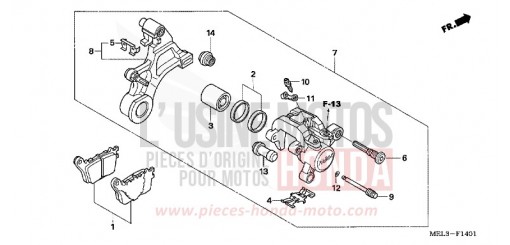 ETRIER DE FREIN ARRIERE (CBR1000RR6/7) CBR1000RR6 de 2006